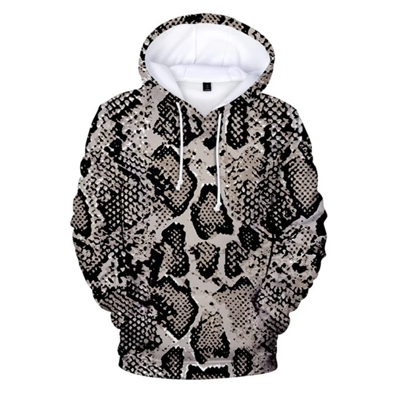 

Snake Skin Texture Pattern Hoodies 3D Print Men Fashion Casual Hooded Sweatshirts Harajuku Streetwear Personalized Women Hoodie