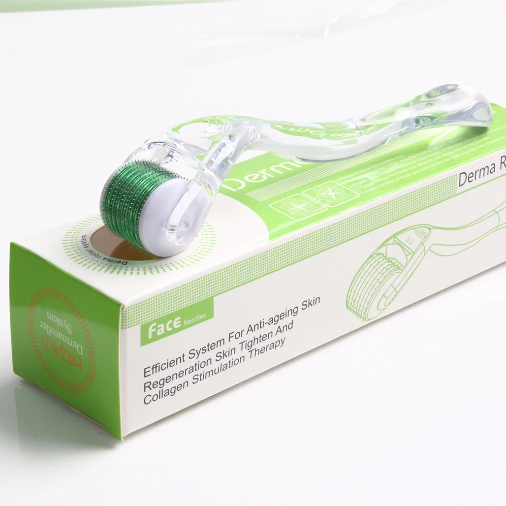 

1Pcs Transparent Green Professional 540 Micro Needle Derma Roller Massage Roller For Skin Care/Beard Growth/Hair Growth