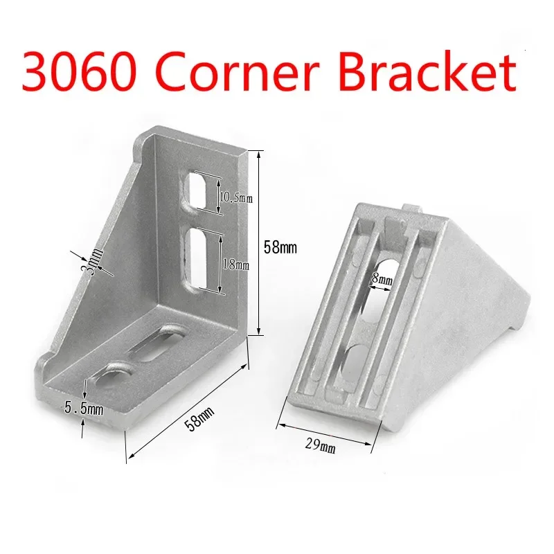 10pc Aluminium Profile Extrusion Bracket 2020 2028 3030 3060 4040 4080 4545 Corner Fitting Angle 20 30 40 45 Connector CNC Part - Image 4
