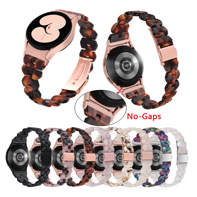 

No Gaps Resin Strap For Samsung Galaxy Watch 4 Classic 46mm 42mm/Watch 4 5 44mm 40mm 5 Pro 45mm Wristband Resin Bracelet Correa