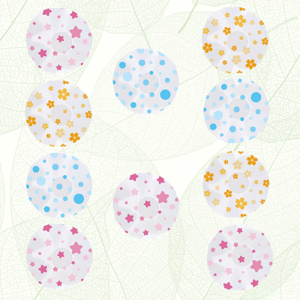 

10pcs Waterproof Bathing Caps Elastic Shower Hair Caps For Women Ladies Girls Reusable Durable Plastic Travel Lightweight For