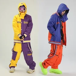 Ski Suit Men Outdoor Women Winter Waterproof Windproof Warm Ski Jacket Pants Outdoor Sports Breathable Skiing Snowboarding Suit