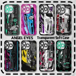 Funda de teléfono para coche deportivo Tokyo JDM Drift, cubierta transparente para iPhone 15 14 13 12 Mini 11 Pro Max X XR XS 7 8 SE Plus