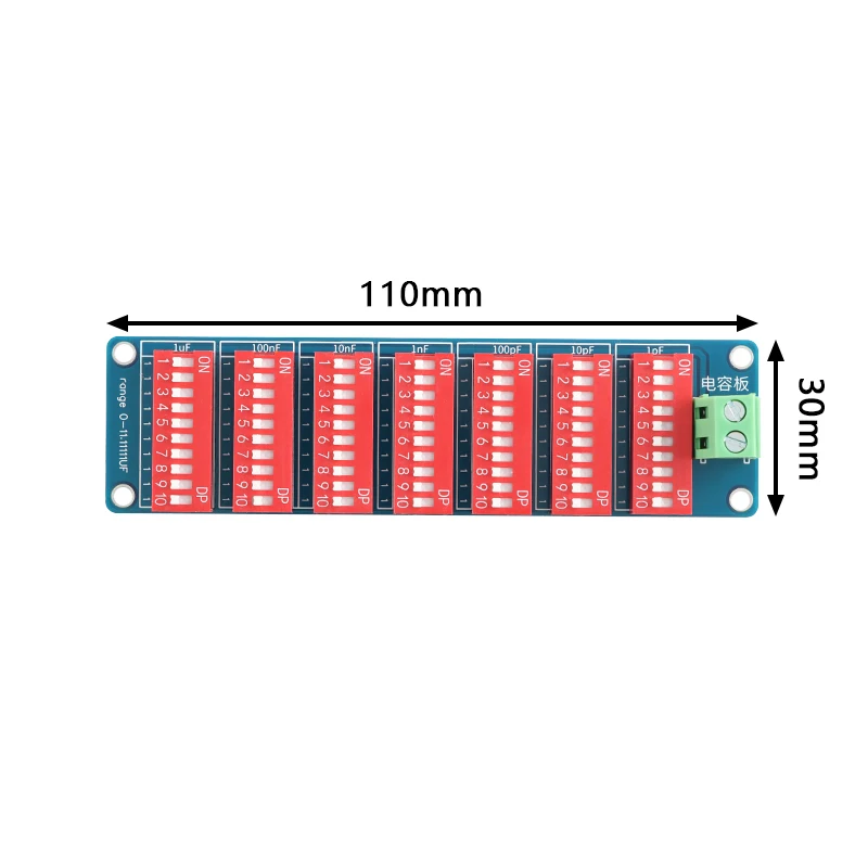 1pf-11. 11111uf programowalny kondensator moduł tablicy ośmiosegmentowy 10% dokładność 50V napięcie wytrzymałe