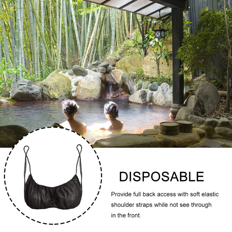 N7ME Bộ 50 Phụ Nữ Dùng Một Lần Áo Lót Dây Quai Co Giãn Spa Top Quần Lót Vải Không Dệt Brassieres Cho Xịt Thuộc Da