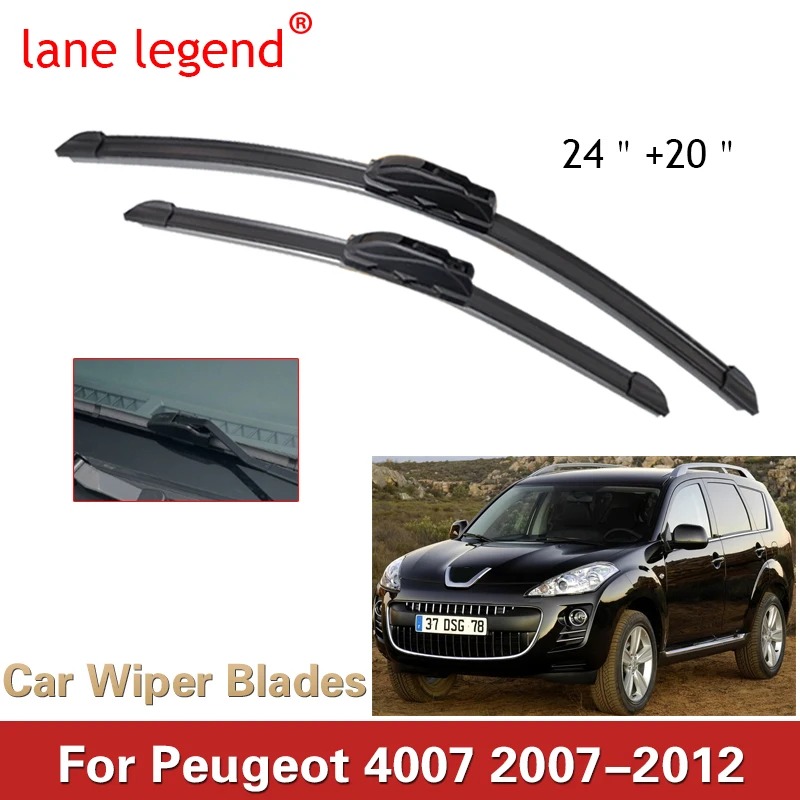 Lane Legend Wiper LHD Front Wiper Blades For Peugeot 4007 2007 - 2012 Windshield Windscreen Front Window 24