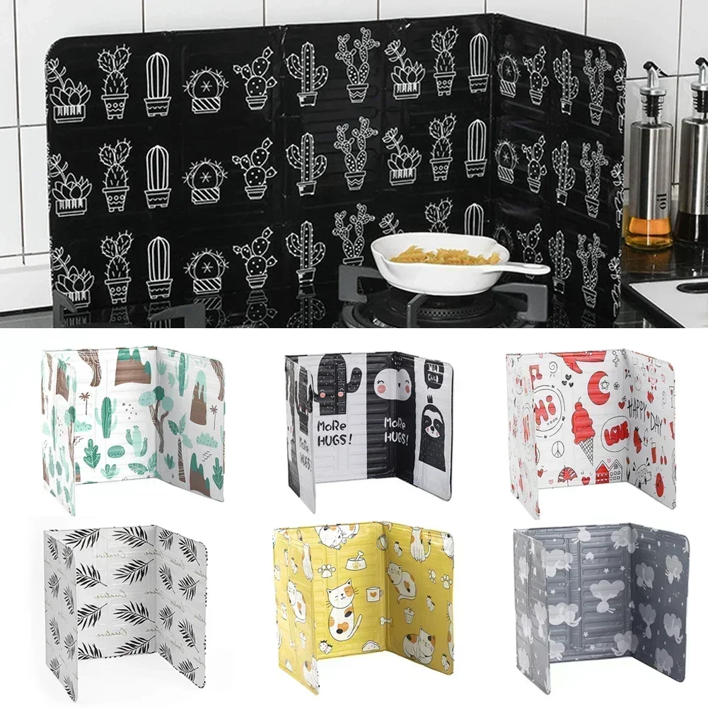 Faltbare Aluminium Öl Spritzwassergeschützte Schutz Bildschirm Hitzebeständige Küche Gasherd Schallwand Platte Bord Küche Zubehör