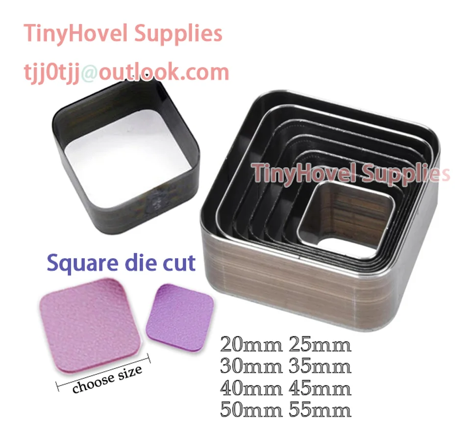 Steel Rule Die Cut Square Cutting Mold for Leather, Steel Square Punch Cutter for Leather Crafts, 2mm-50mm, BM195