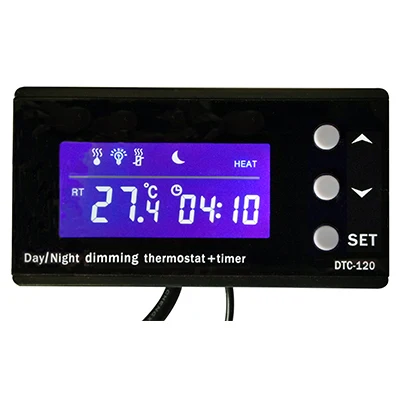 Indoor Day Night Aquarium Thermostat, Timer Temperature Controller for Reptiles, 120W, Precise Heating Cooling Regulation