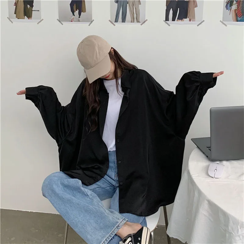 Lucyever Spring Autumn Women Shirt 2024 New Casual Loose Single-Breasted Blouses Woman Korean Chic Lantern Sleeve White Shirts