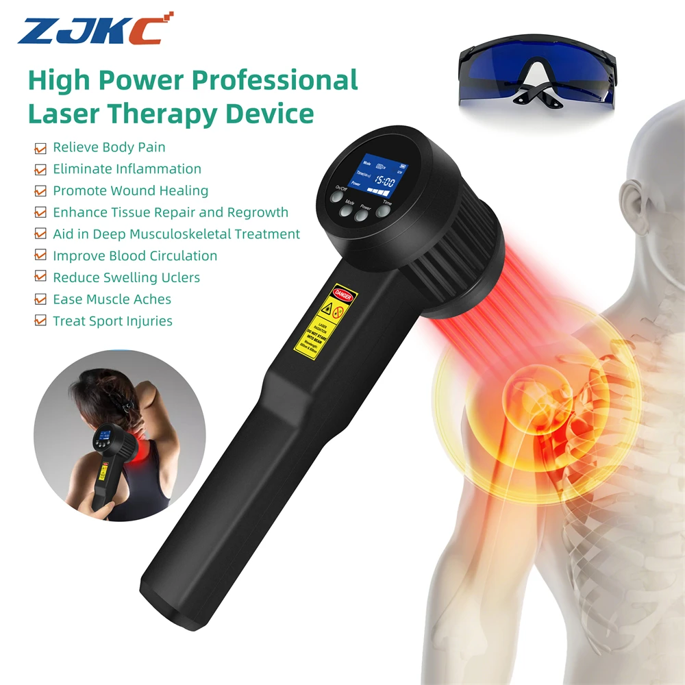 ZJKC 5W Handheld Laser for Muscle Pain Relief 650nm*15+808nm*10 Laser Therapy Device for Rheumatoid Arthritis Tendon Injuries