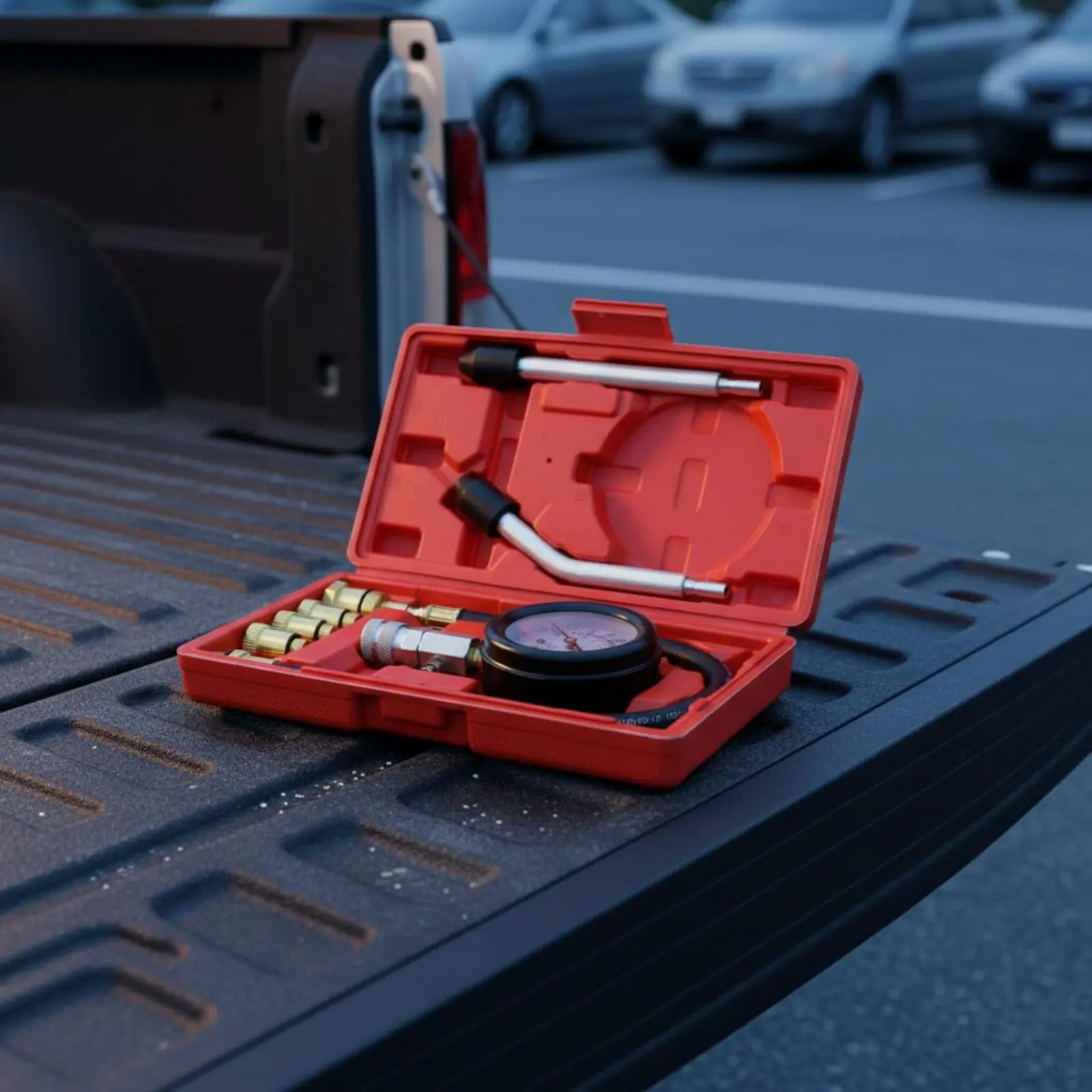 

Cylinder Compression Tester Multiple Adapters Engine Compression Gauge Car Cylinder Pressure Tester Portable Case for Mechanics