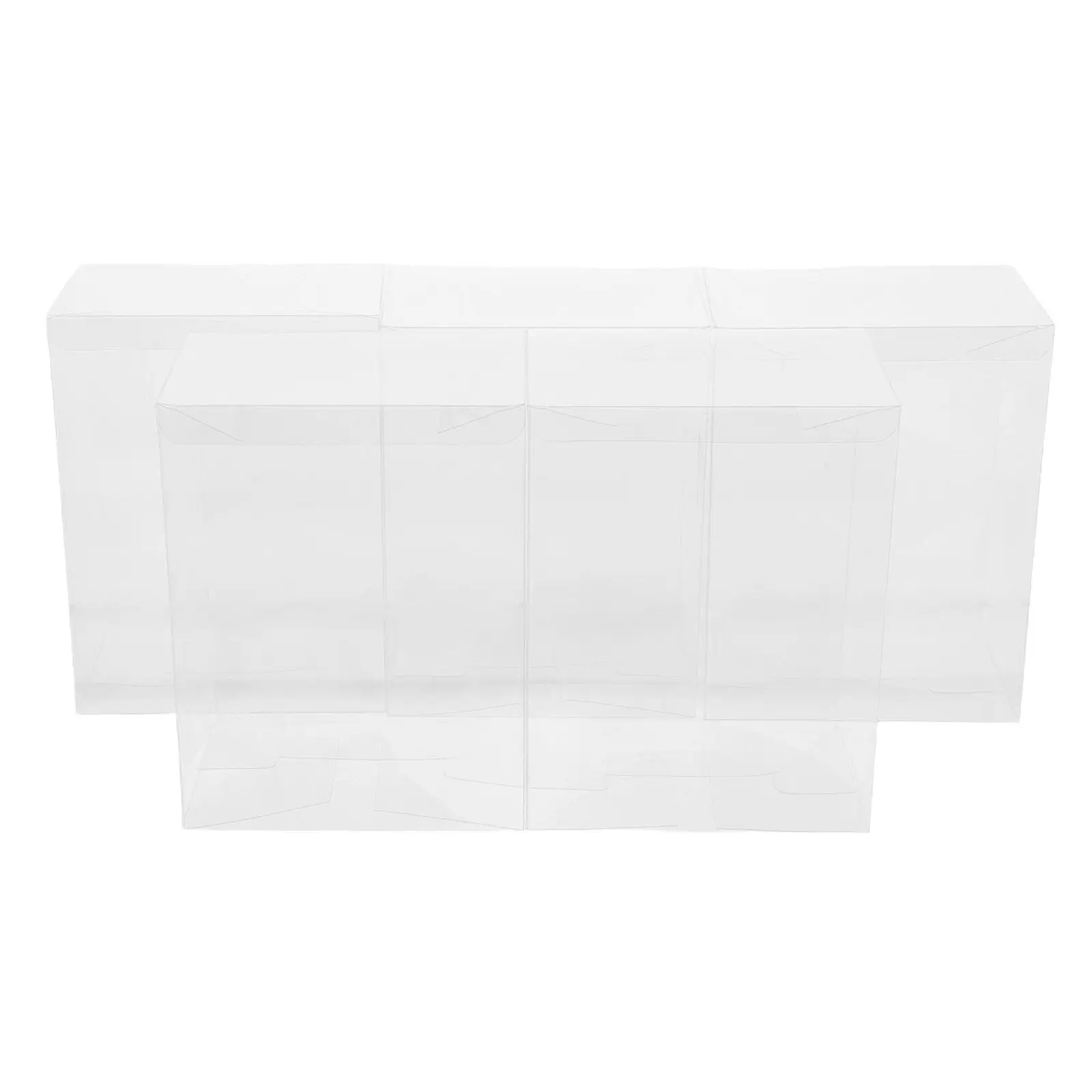 5Pcs Clear Stackable Transparent Display Box Dustproof Showcase for Figures Storage Rock Collection