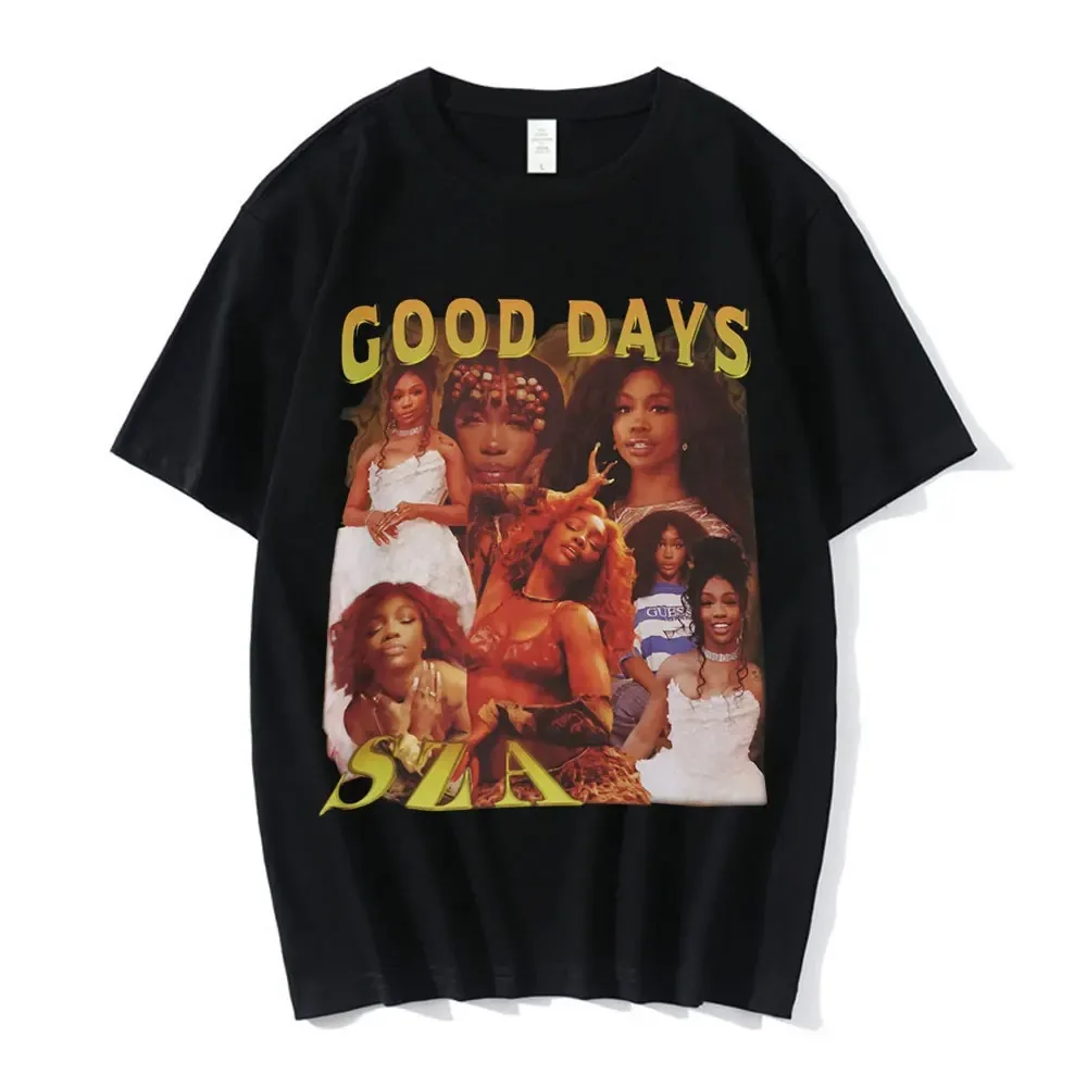

Unisex SZA Good Days Graphics T-shirt Hip Hop Rapper 90s Vintage T Shirt Summer Men Women Cotton T-shirts Oversize Streetwear