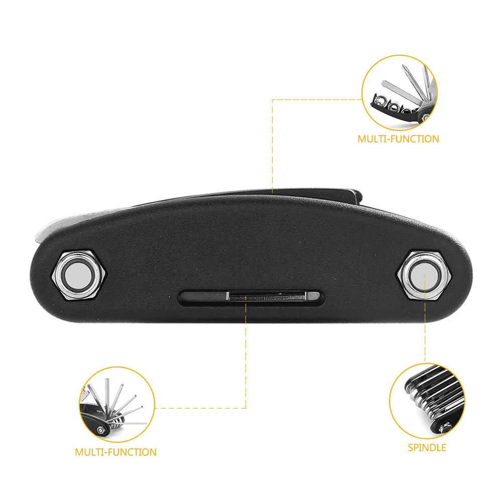 มัลติทูลจักรยานพับได้แบบพกพา –ชุดซ่อม 14 ใน 1 สําหรับจักรยานเสือภูเขา E-Bike และจักรยานเสือหมอบประกอบด้วยประแจหกเหลี่ยมและไขควง