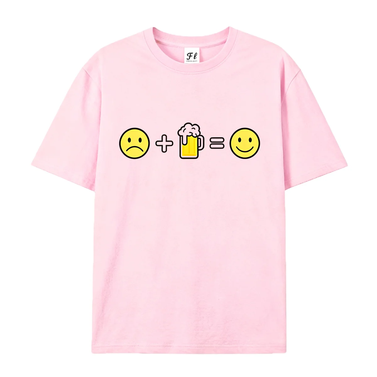 Funny Beer Equation Graphic T Shirt Unisex Summer O Neck Short Sleeve Casual Humor Emoticon Print Soft Tees For Men Women Beer