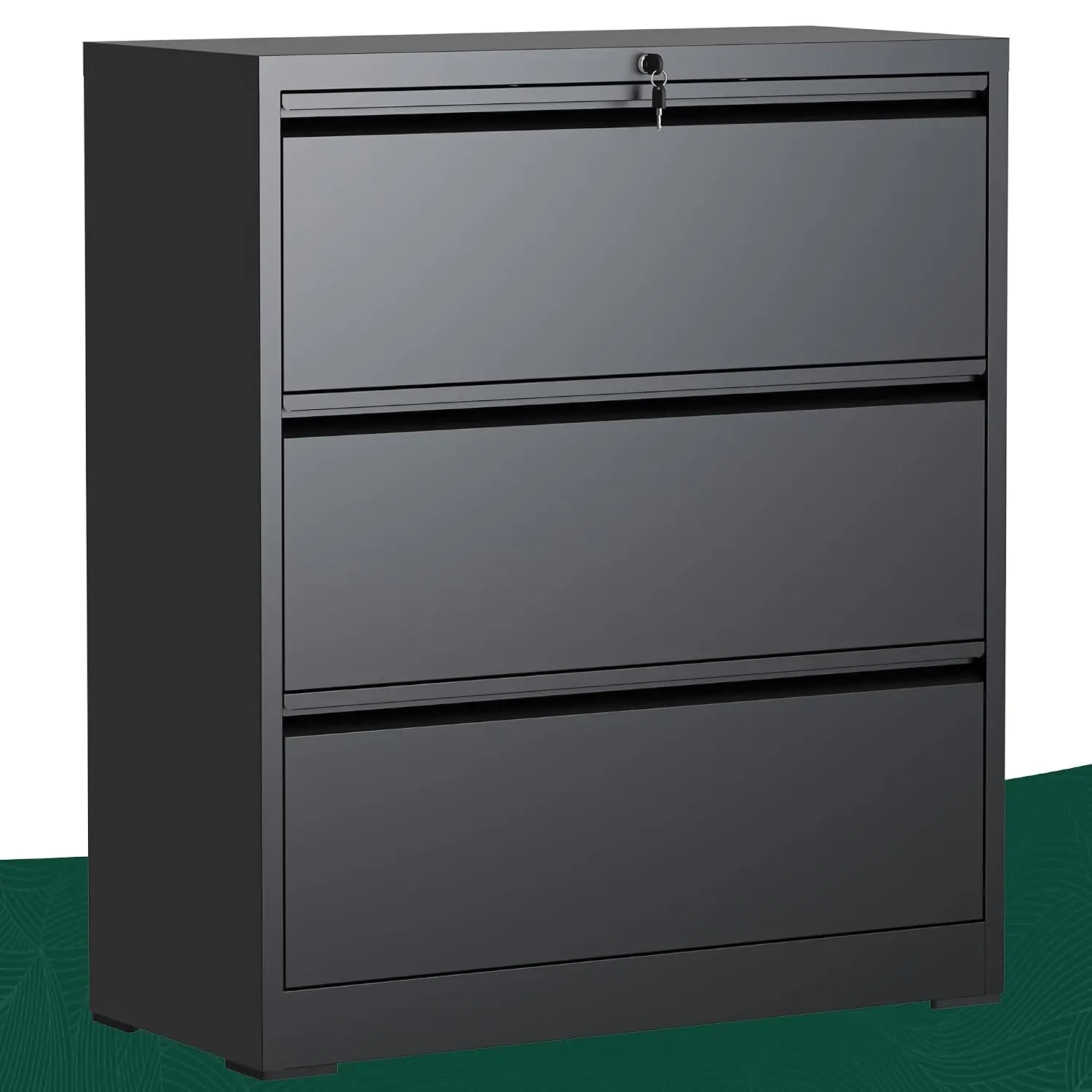 3 Drawer Lateral File Cabinet with Lock, Metal Storage for Home Office, Heavy Duty Letter/Legal/A4/F4 Size, Customized