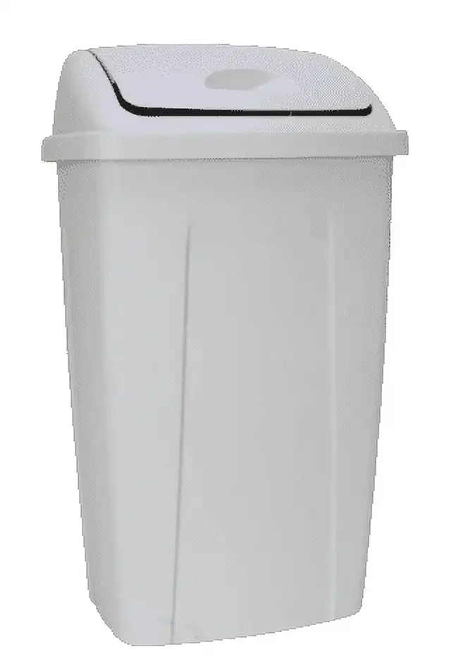 

Fully Upgraded High quality 13 Gallon Trash Can, Plastic Swing Top Kitchen Trash Can, Gray.HOME. Free shippment