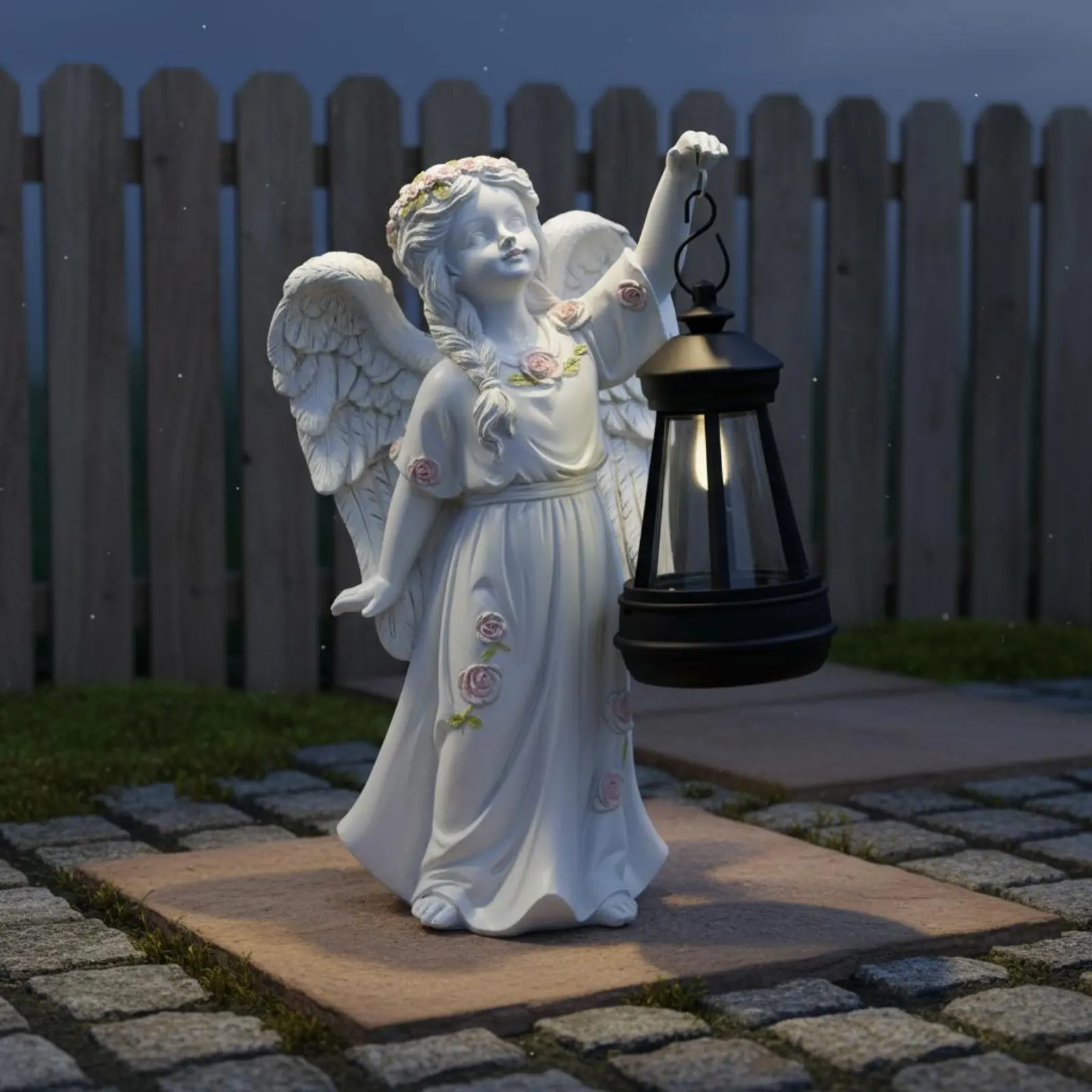 Solar Angel Lantern Creative Design Solar Garden Angel LED Lights Weather Resistant for Yard, Patio