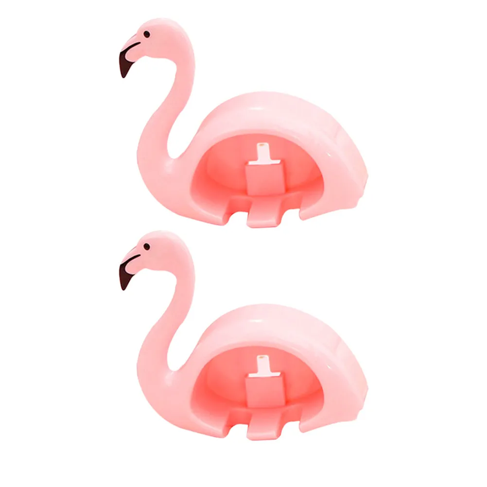 2Pcs Pink Flamingo Suction Cup Toothbrush Stand Multi Functional Toothbrushes Holder for Bathroom Easy Install Fade Resistant