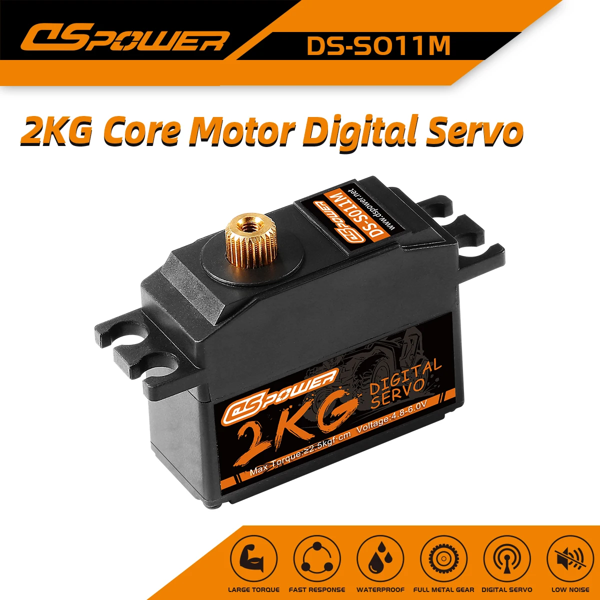 DSPOWER 2KG Waterproof Metal Gear Servo Digital Servo for 144001 12428 124018 Mn99s Mn86 1/12 RC Car Helicopter Plane Boat