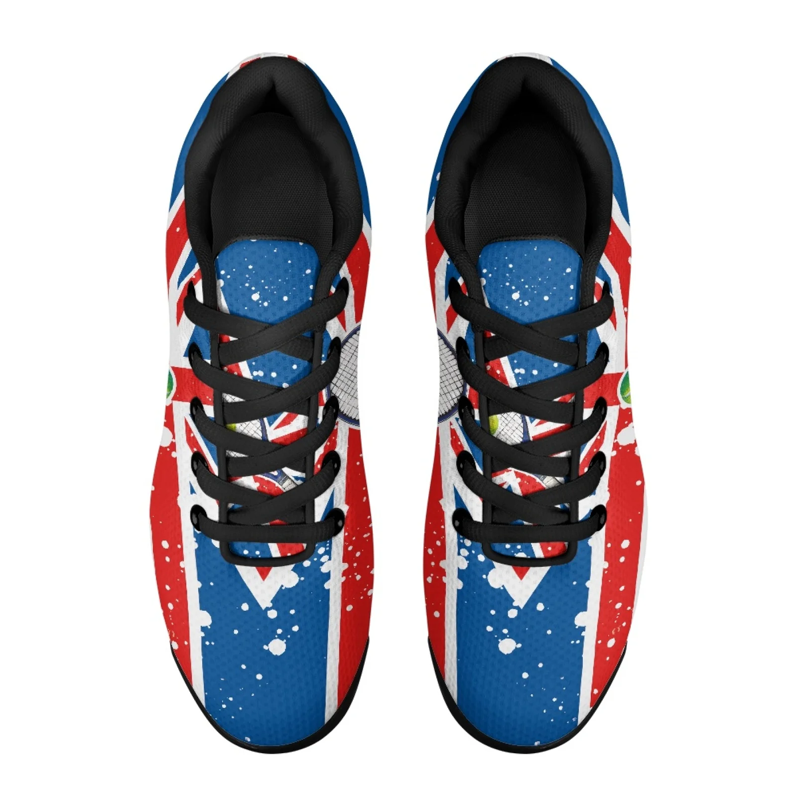 PENSTROLL UK Flag Tennis Print Tennis Sneakers Mesh Sports Shoes Lightweight Men'S Breathable Sports Shoes for Fitness