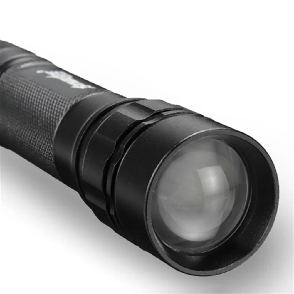 XPE LED Flashlight 000 Hours 1 Pc 111*26*22mm 120mm After Telescopic 18650 Battery Aluminum Alloy Durable Black