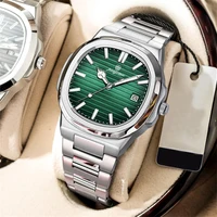 Relojes PENGAGAR Trend para hombre, Reloj de cuarzo Original clásico a la moda para hombre, Reloj de pulsera con fecha luminosa resistente al agua con esfera cuadrada