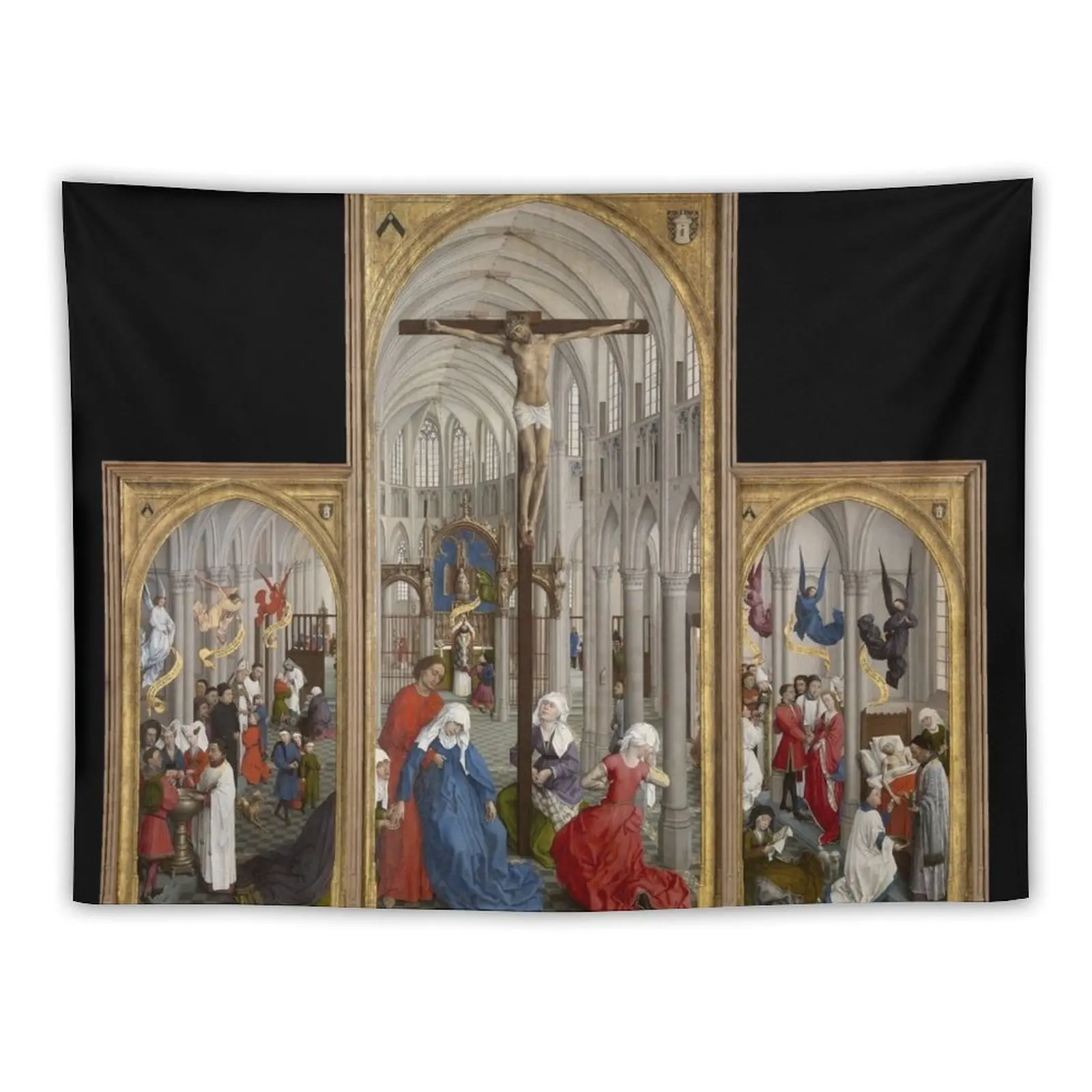 Seven Sacraments Altarpiece - Rogier van der Weyden Tapestry Decoration Room Aesthetic Home Decor Wall Decoration Tapestry