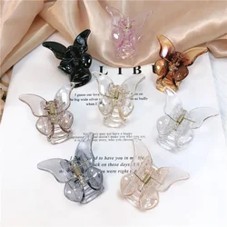 1pc Korean Plastic Design Butterfly Hair Claw for Women Solid Color hair Crab Clips Small Size Barrette Hair Styling Accessories