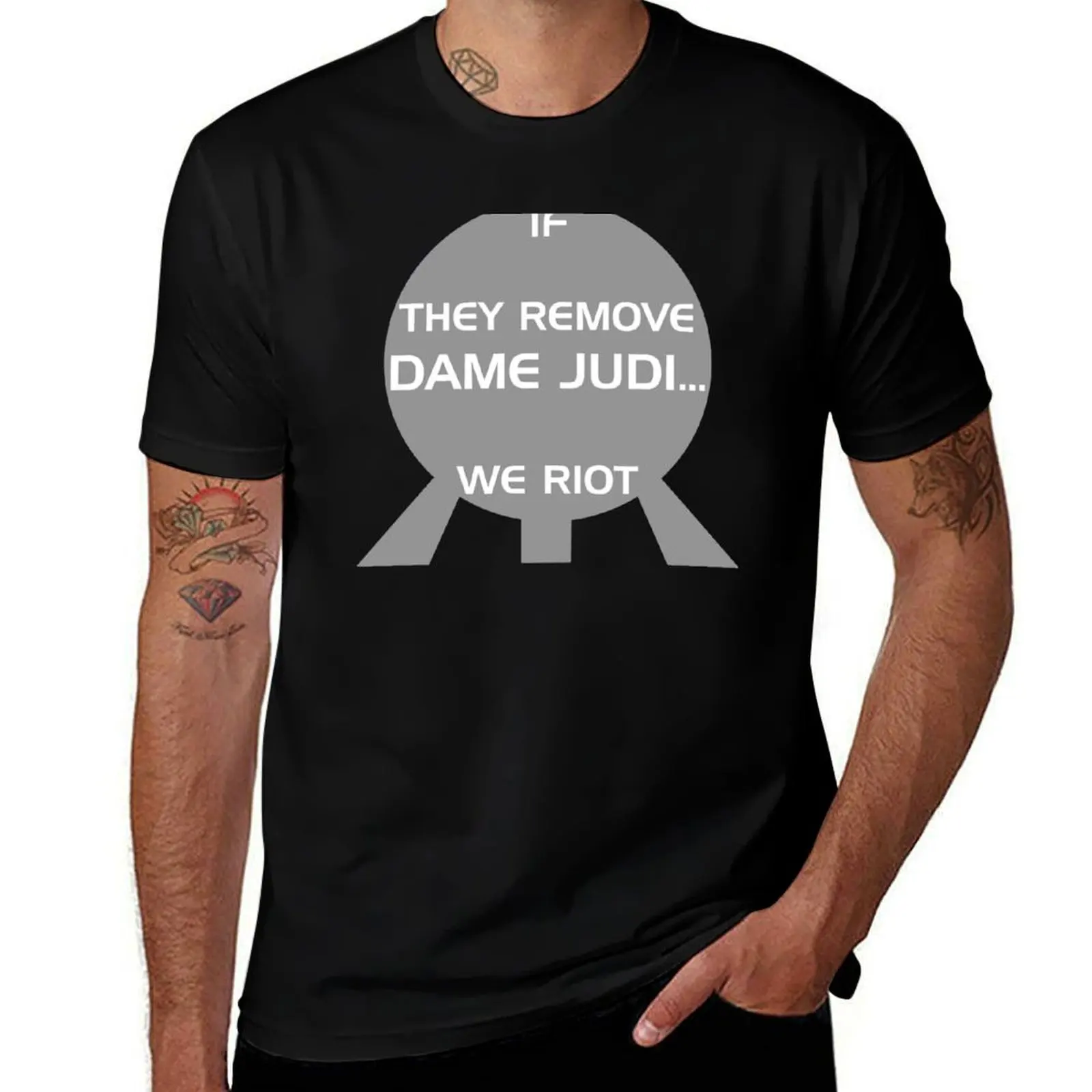 Save Dame Judi Spaceship Earth T-Shirt Casual Pattern Print Tee Shirt