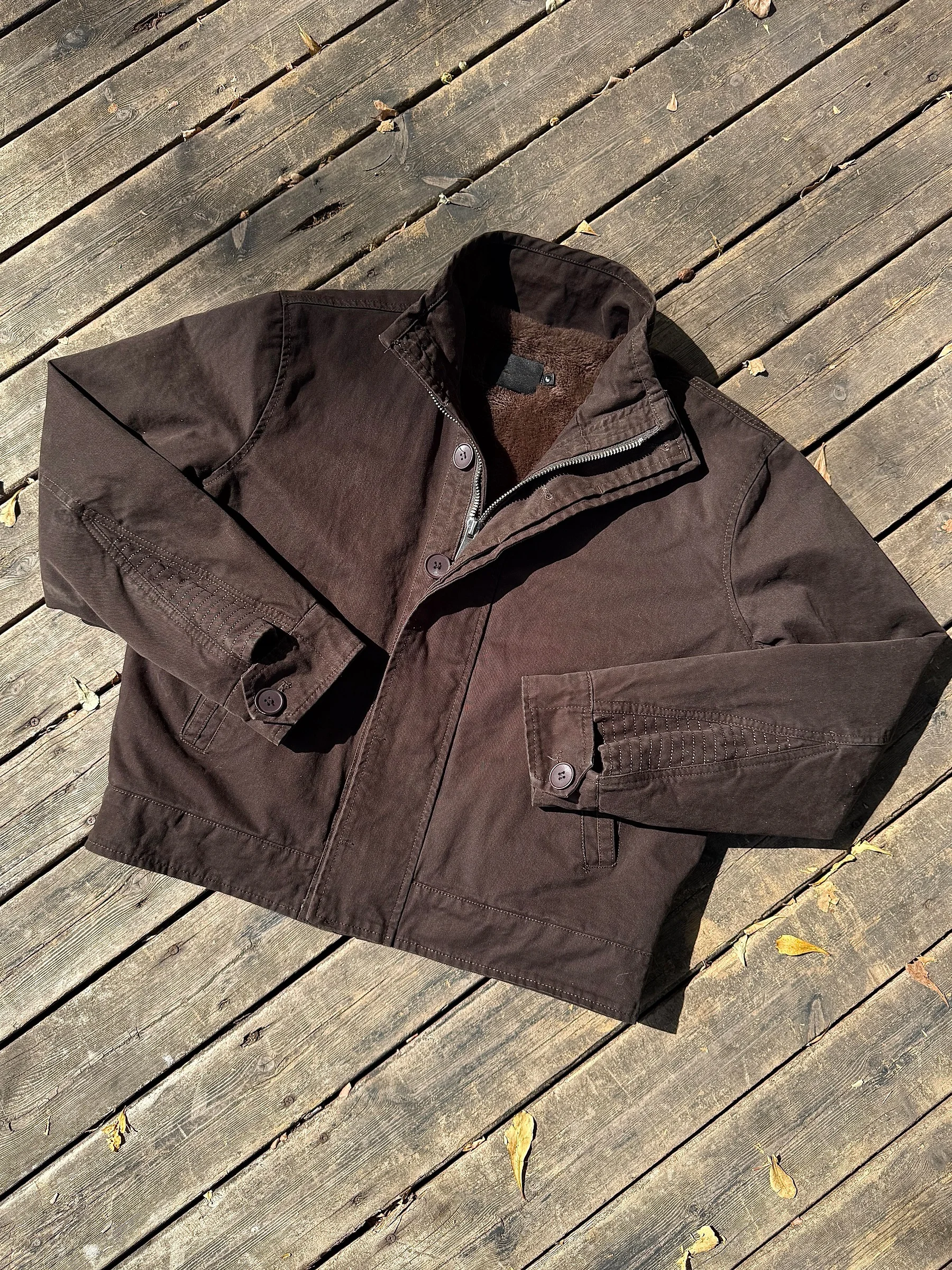 

Retro American Military Sle Faux Rabbit Fur Lined Jaet Waed Cotton Coat Stand Collar for Men And Women Autumn Winter...