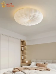 Warm Atmosphere Cream Wind Pumpkin Ceiling Lamp LED Acrylic Iron Art Modern Ceiling Lights Living/Kids Room Bedroom Restaurant