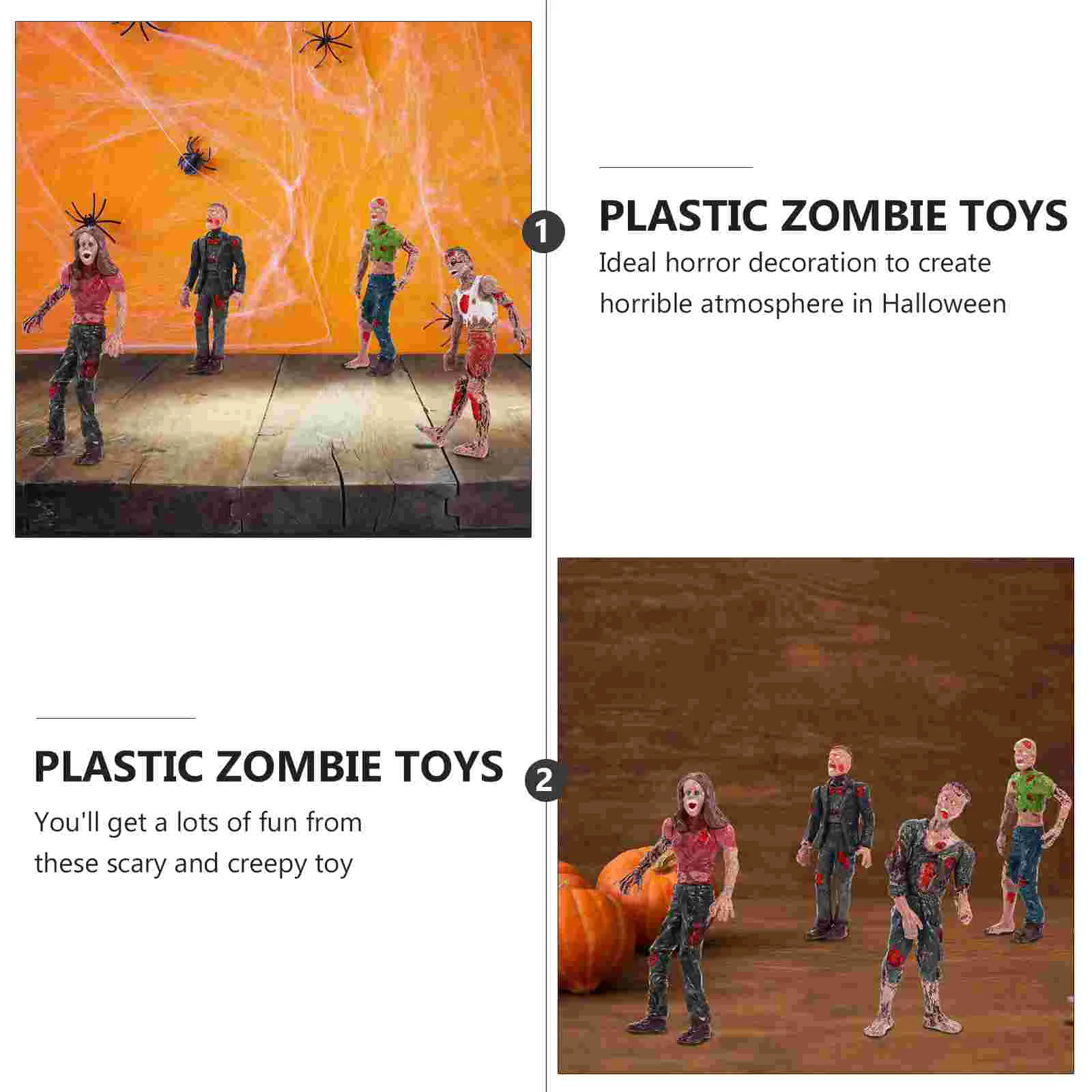 6 Pcs Zombie Toy Model Prank Walking Dead Corpse Action Figures Toys Props Horriable Halloween