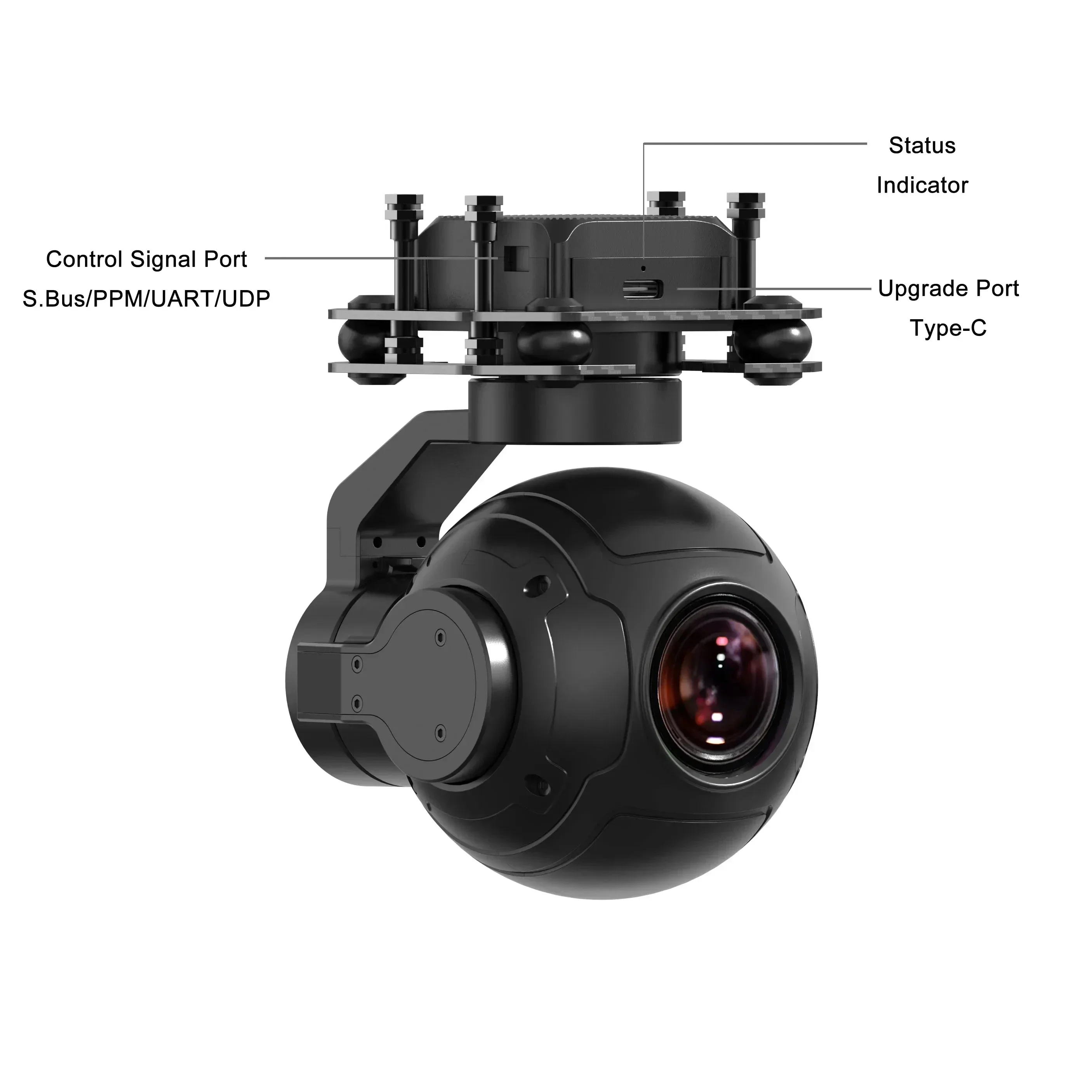 ZR10 Gimbal Kamera 3-Achsen Stabilisator 2K 4MP 30X Hybrid Zoom HDR Sternenlicht Nachtsicht Leicht für Drone Quadcopter