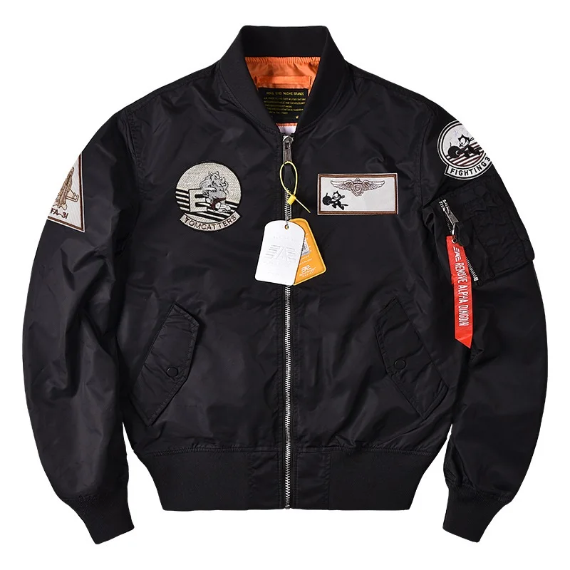 

Spring Autumn Men's Bomber Jackets Fashion Men F14 Tomcat Squadron Coats Men Windbreaker Baseball Uniform Sports Jacket