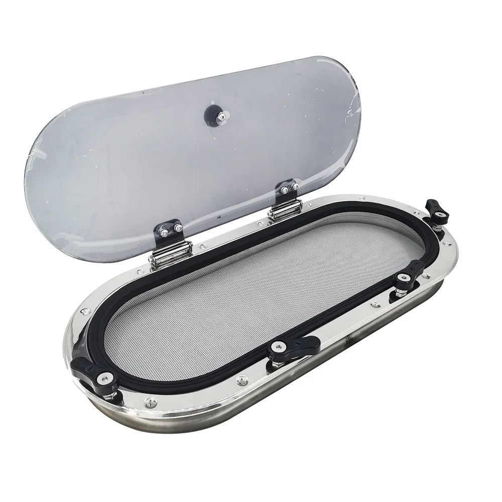 

316 Stainless Steel Oval Window 25*560 with Anti-Mosquito Mesh Screen Marine Supplies for Boats Yachts Fishing Boats
