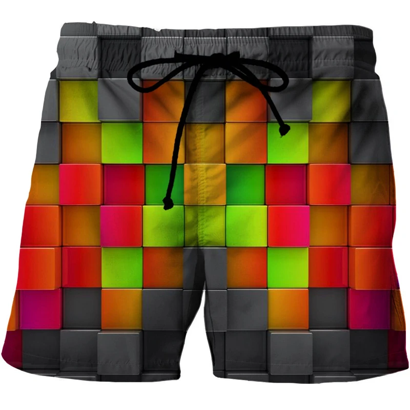 Beach Shorts For Men's Casual Optical Illusion 3D Printed  Summer Fashion New Product Short Pants Chilren Homme Quick-dry Shorts
