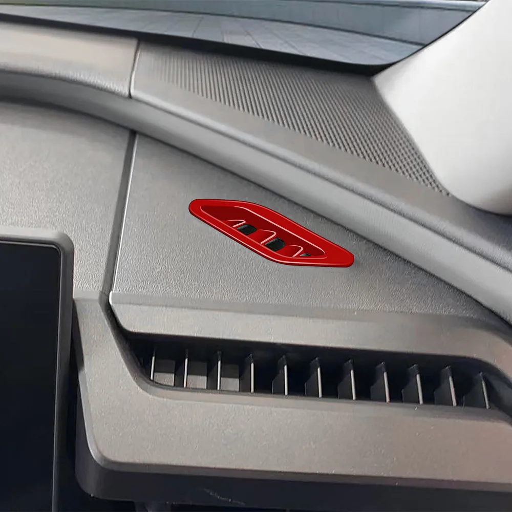 For Toyato Rav4 RAV 4 6th 2026 2027 RED Black Carbon Fiber Car Air Conditioner Side Air Outlet Vent Cover Trim Car Accessories