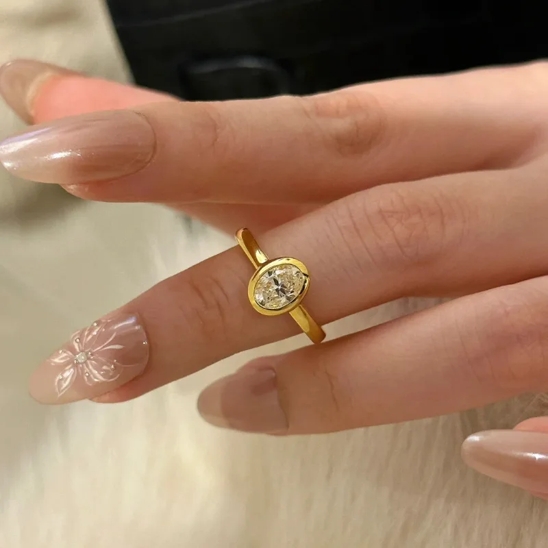 Exquisite Zircon Rings for Women Gold Color Adjustable Rings Official-Website Jewelry Elegant Accessories Wedding Party Gifts