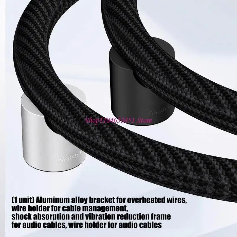HiFi Cable Routing Support Stand Boosters Holder with Aluminum Alloy U-Slot Body for Cleaner Speaker Wire Separation on Desktops