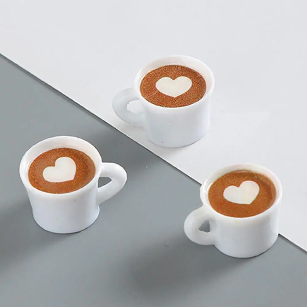 Miniature Resin Coffee Cups 40pcs Mini Resin Coffee Cup Statues Vivid Micro Landscape Ornaments Lightweight Diy Dollhouse Craft
