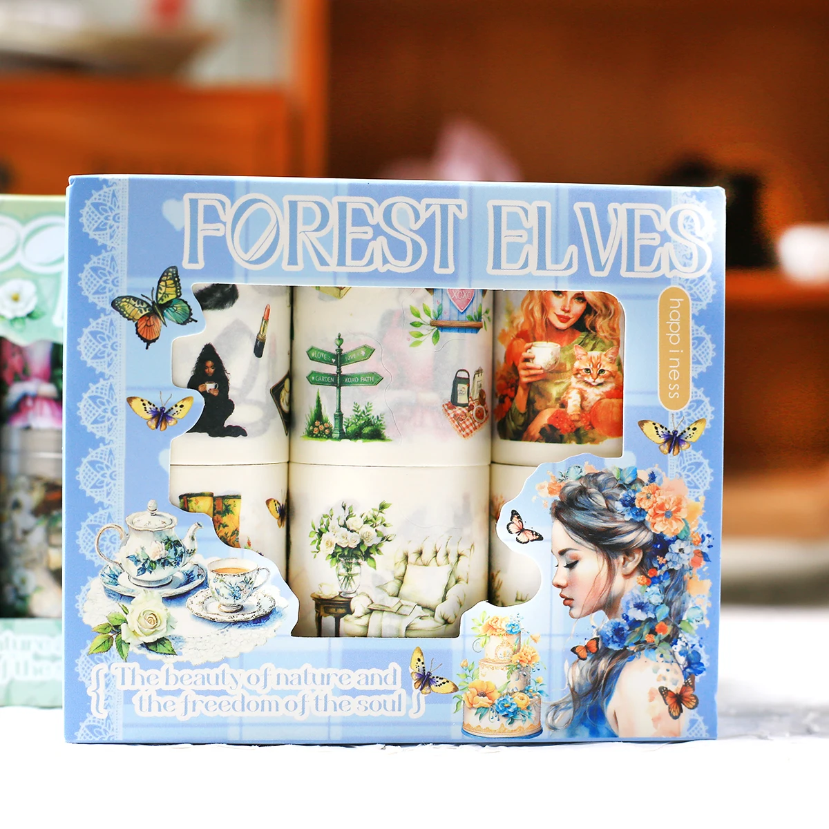 Journamm 6 لفات/صندوق ملصقات شريط PET اشي ورقة الشريط ملصقات لسكرابوكينغ شريط مزخرف لتقوم بها بنفسك الفنون الحرفية شريط مزخرف