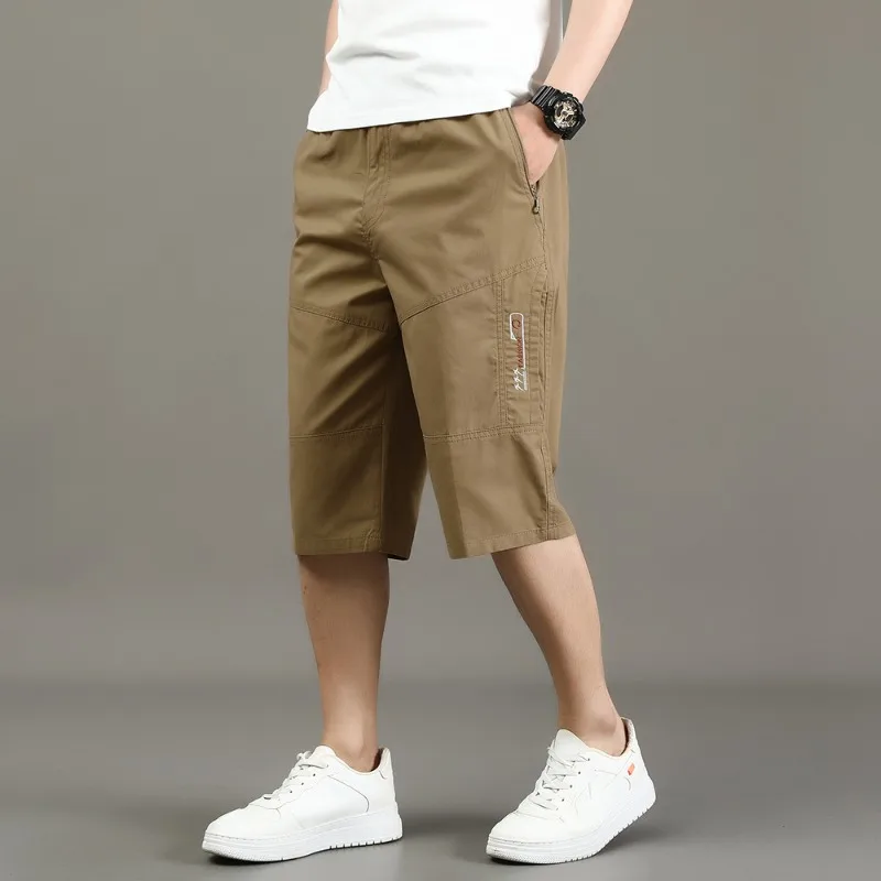 Summer shorts for men Fashion Letter Print Casual Pocket Loose Button Zipper motion pants