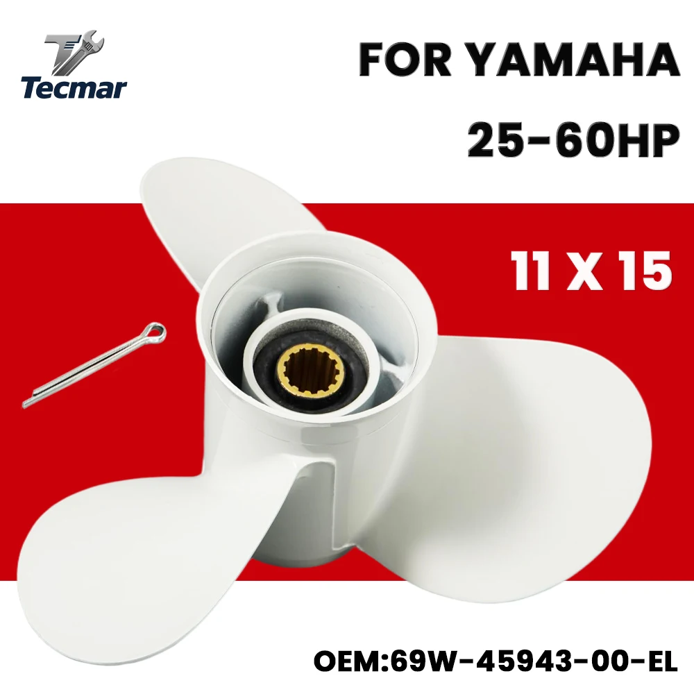 

For Yamaha 25 30 40 48 50 55 60hp Outboard Propeller 11*15 Aluminum Alloy Screw Ship Marine Engine Parts 3 Blade 13 Spline