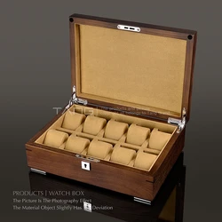 10 Slots Wood Watch Box Organizer Luxury Watch Parts Storage Box With Lock Watch Display Gift Case Watchbox For Men