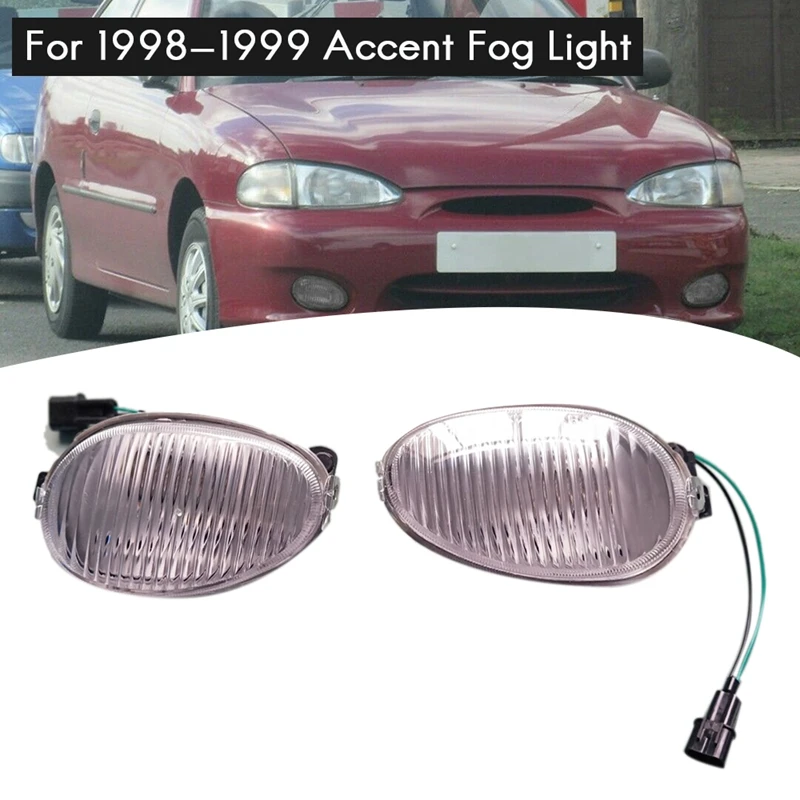 

Для 1998-1999 Hyundai Accent Pair передний бампер, противотуманная лампа, прозрачная линза в сборе с лампой 92201-22300 92202-22300