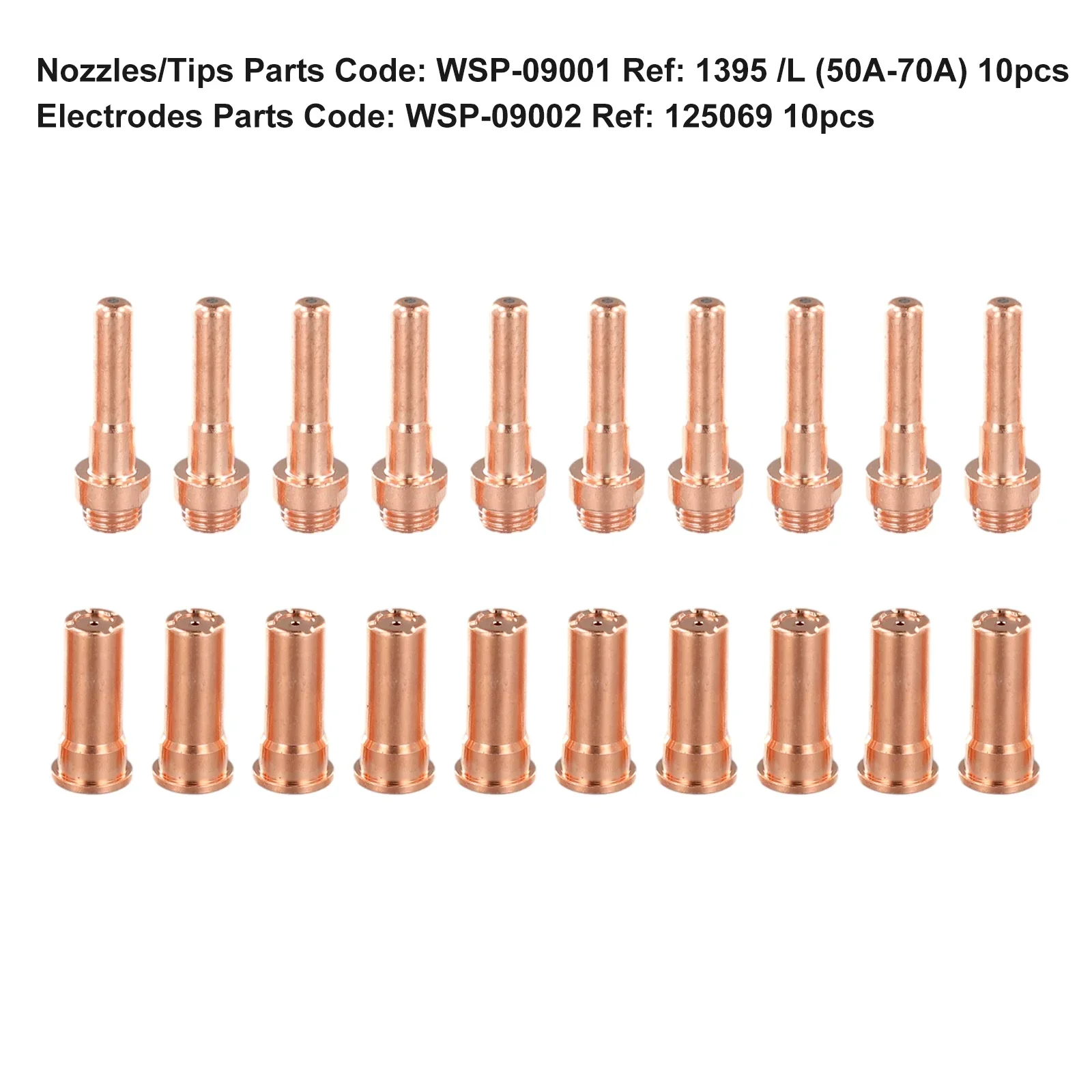 

20pcs 125069 Electrodes 1395 /L Nozzles 50A~70A FOR Cebora CP-70 Plasma Cutting Torch Weiding Plasma Cutting Accessories