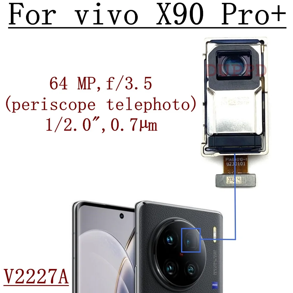 Original Front Rear Camera For Vivo X90 Pro+Plus V2227A Back Wide Periscope Telephoto Main Camera Module Flex Cable