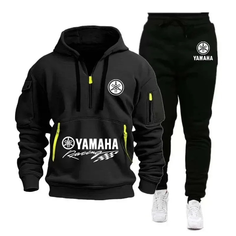 

Yamaha Motorcycle Racing Team 2026 Men's Spring Sportswear Half Zipper Hoodie And Pants Set Unisex Hoodie And Joggers Set